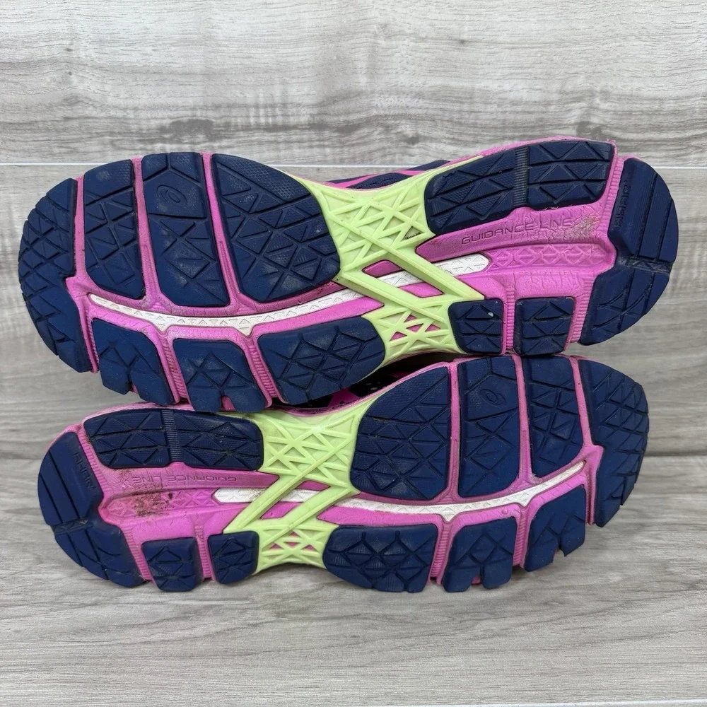 ASICS GEL-Kayano 22 Navy Pink Athletic Sneakers Knit Womens 10 T598N
